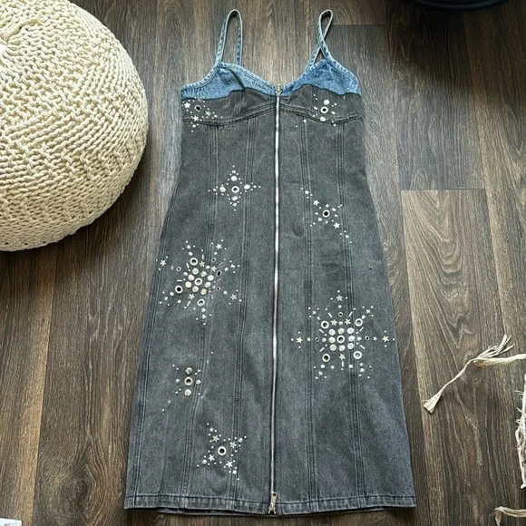 Phillip Lim Dresses Liberty Embellished Denim Slip Dress